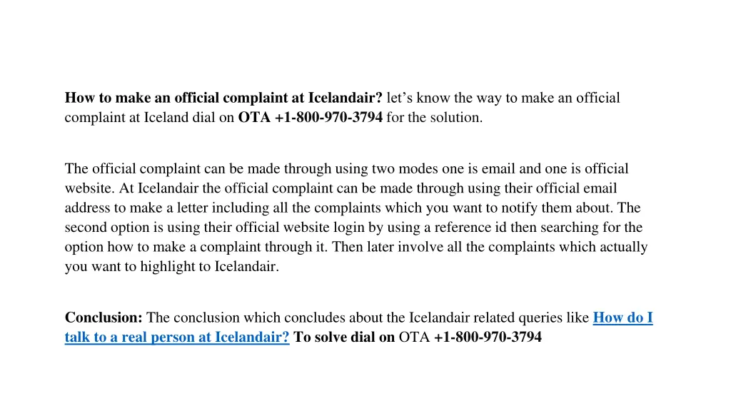 how to make an official complaint at icelandair