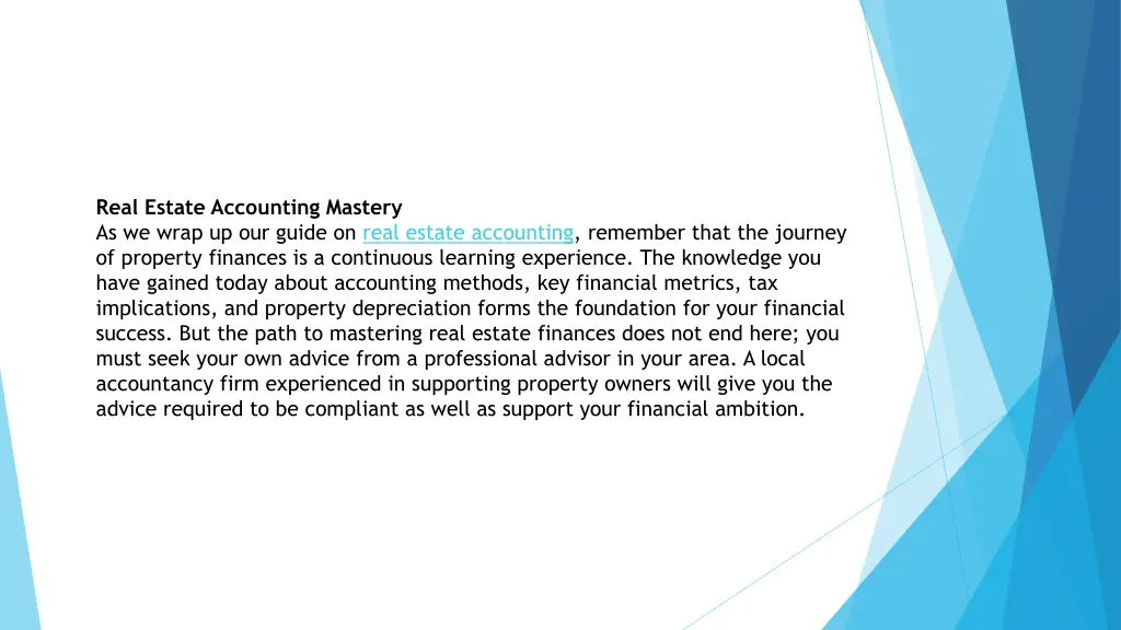 real estate accounting mastery as we wrap