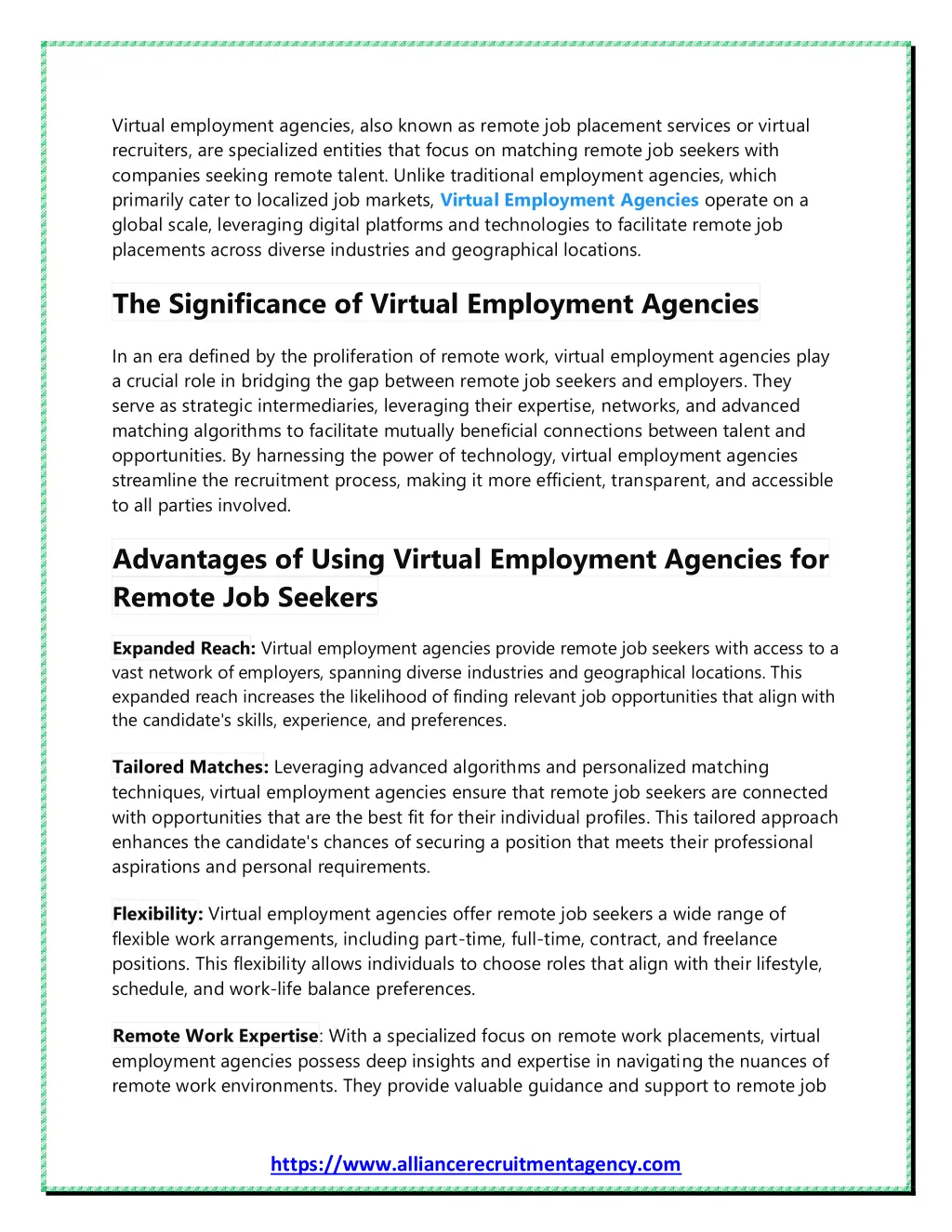 virtual employment agencies also known as remote