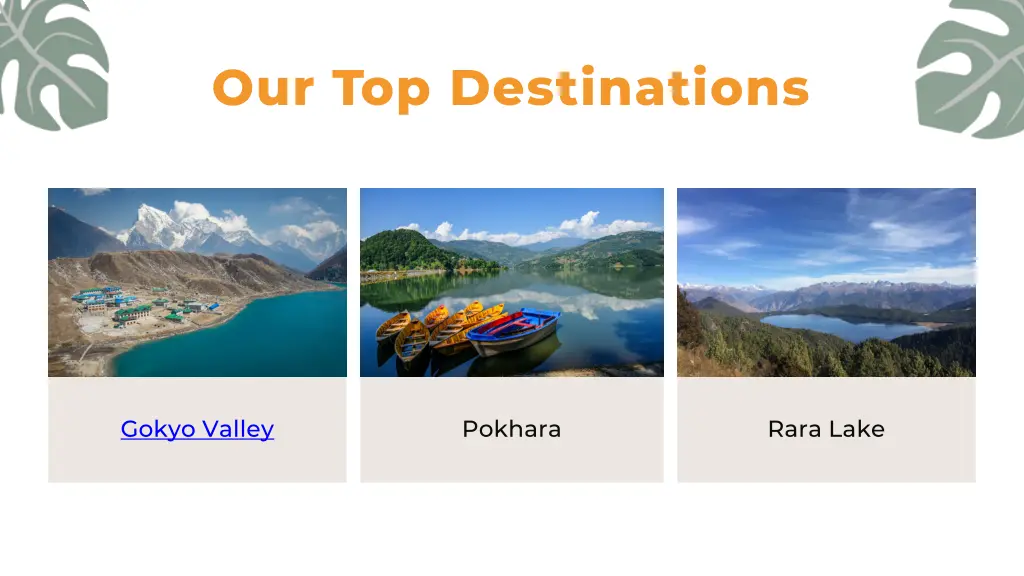 our top destinations 1