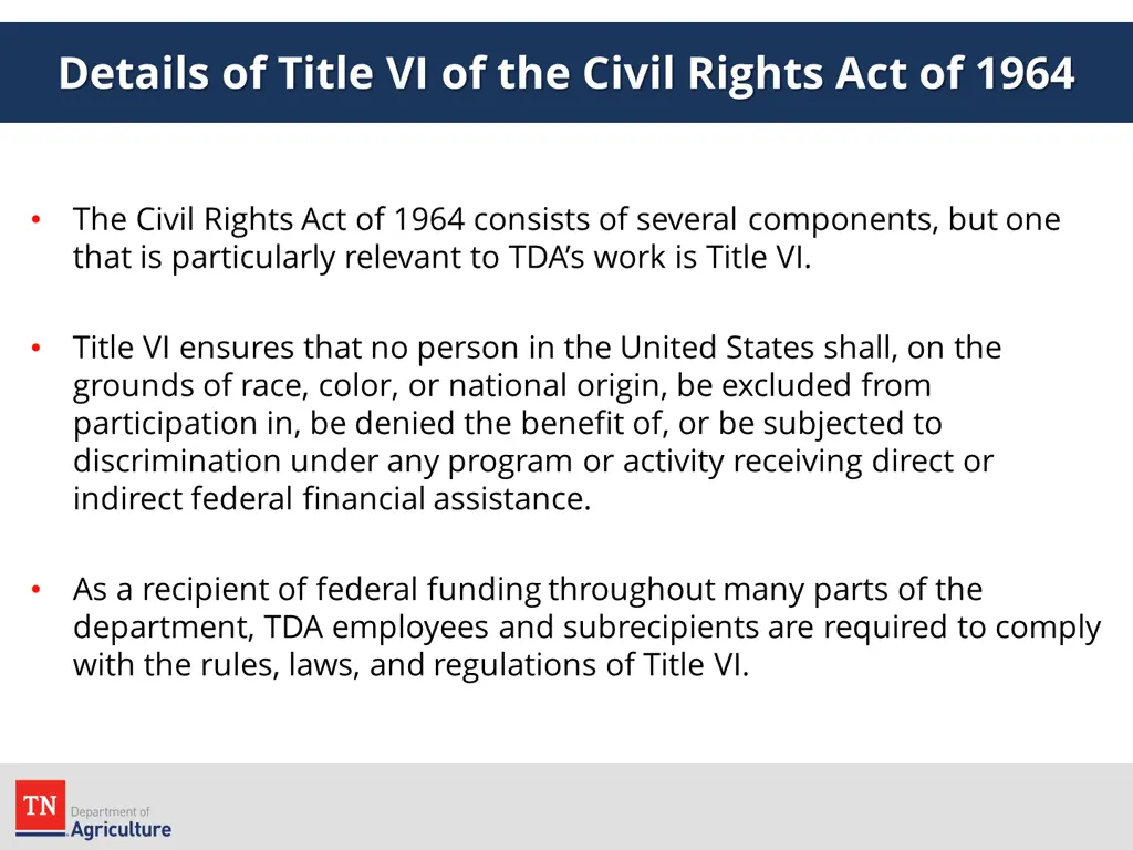 details of title vi of the civil rights