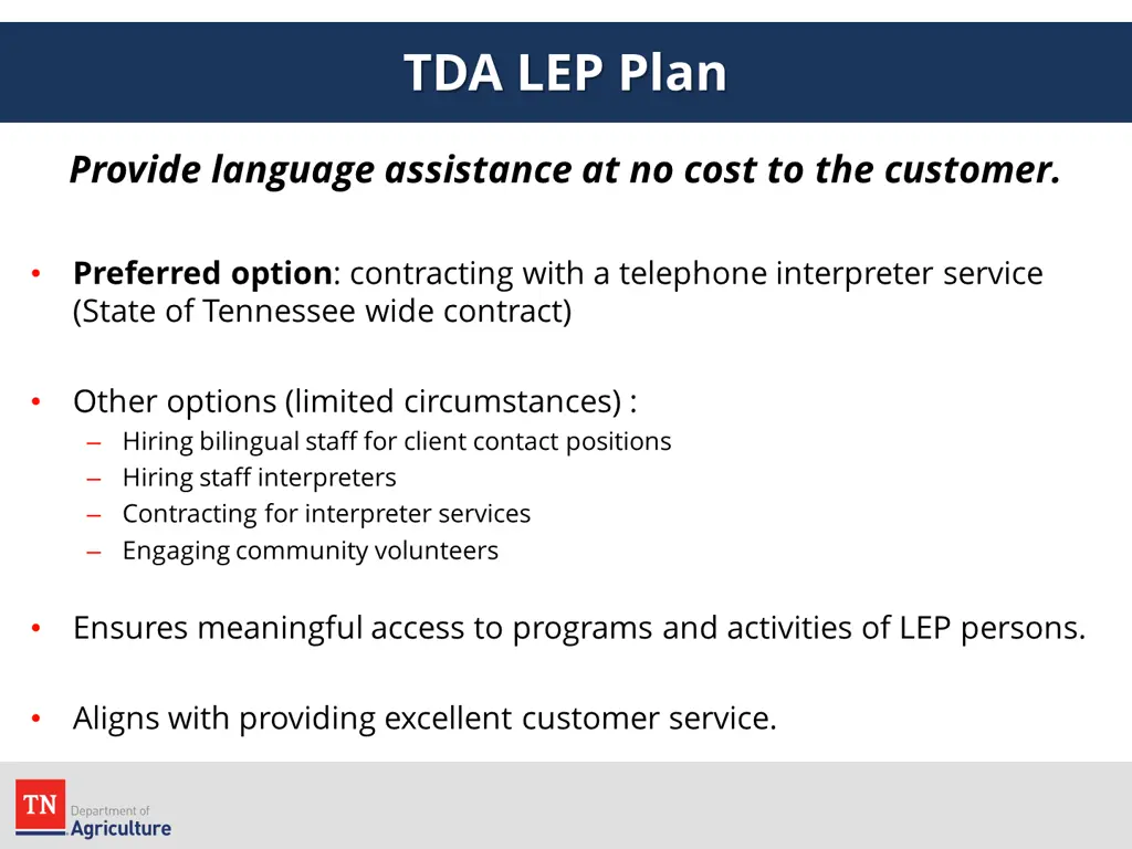 tda lep plan