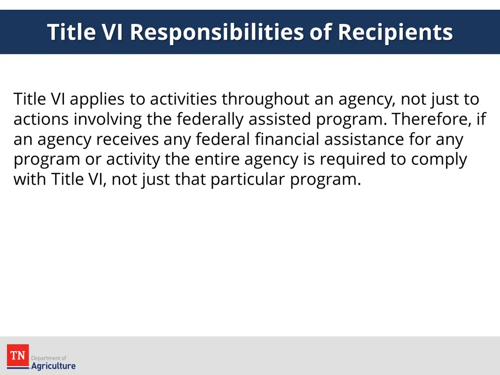 title vi responsibilities of recipients