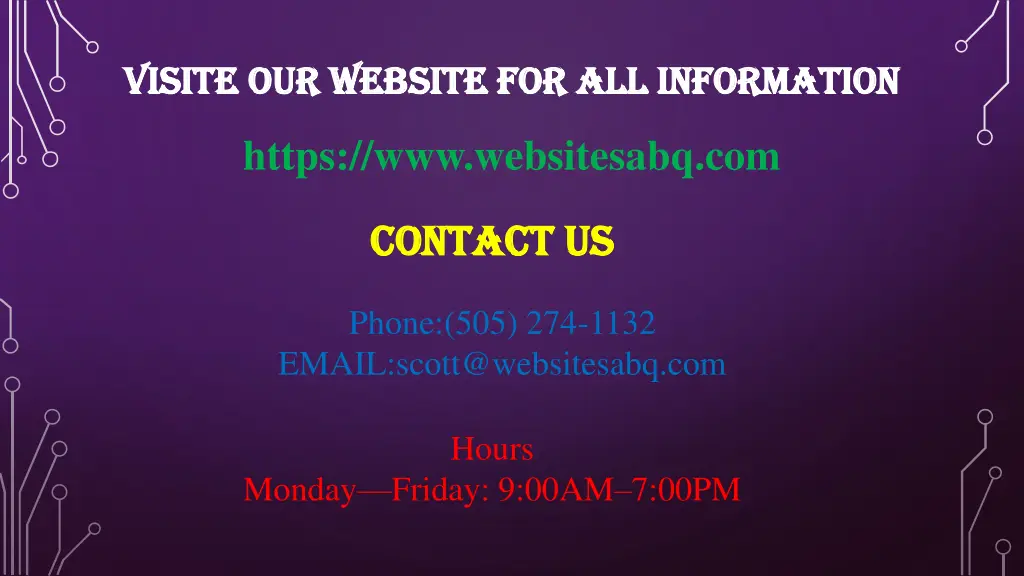 visite visite our website for all information