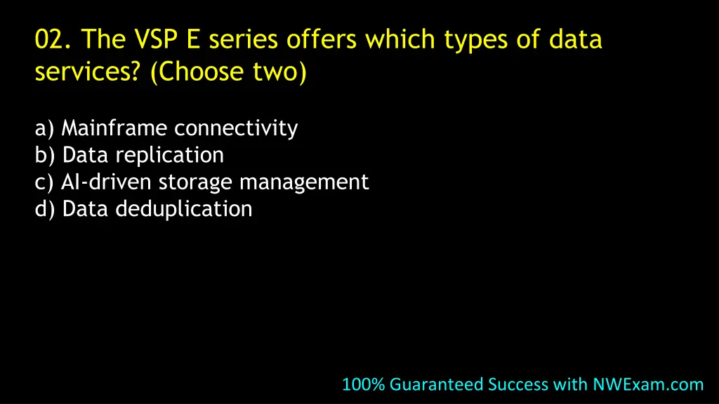 02 the vsp e series offers which types of data