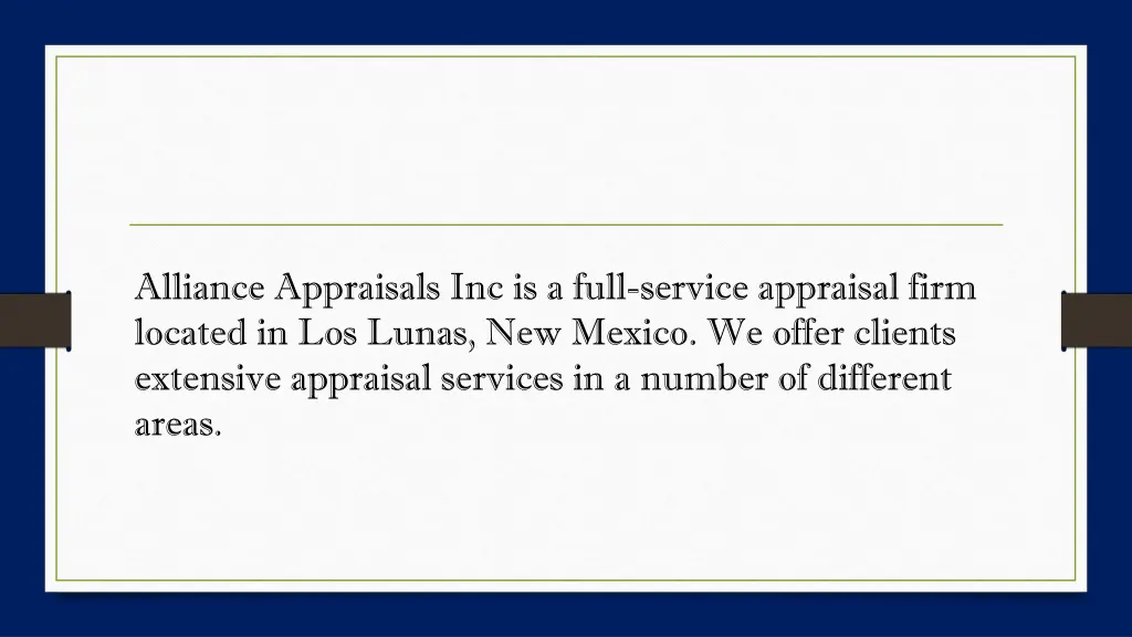 alliance appraisals inc is a full service