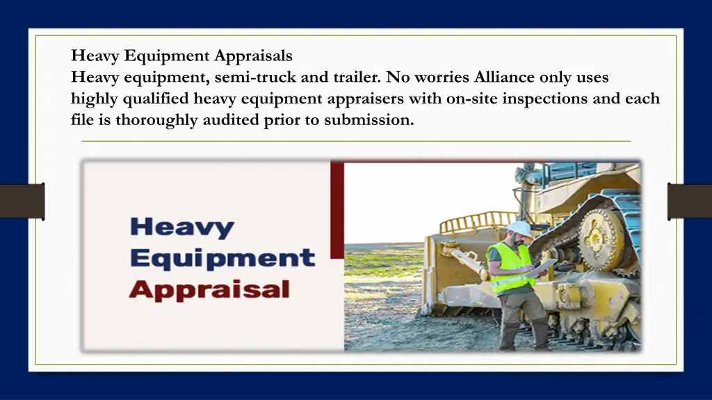 heavy equipment appraisals heavy equipment semi