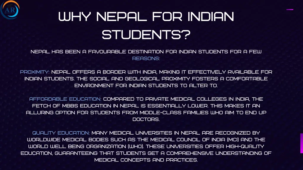 why nepal for indian students