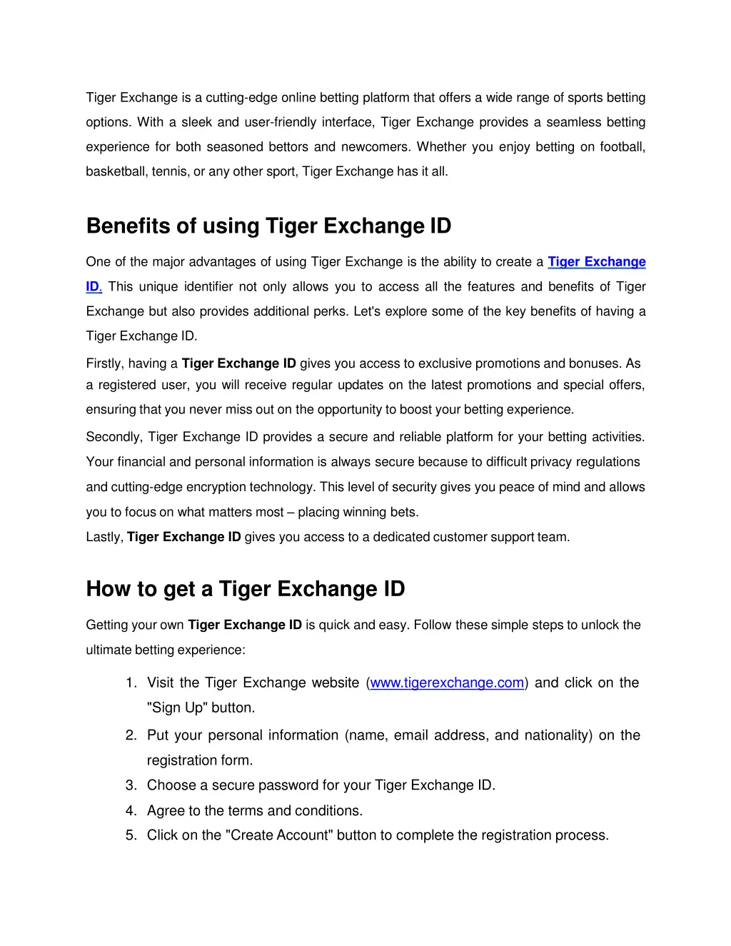 tiger exchange is a cutting edge online betting