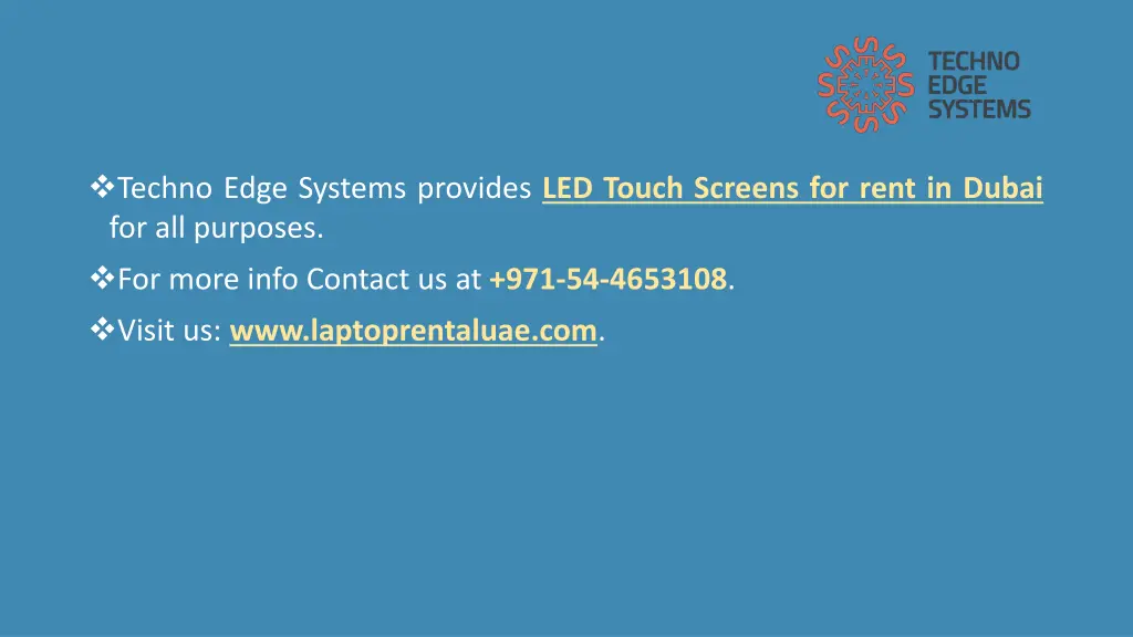 techno edge systems provides led touch screens
