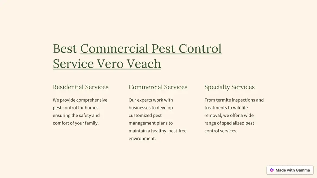 best commercial pest control service vero veach