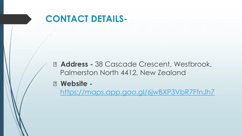 contact details