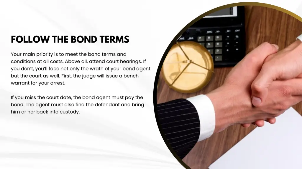 follow the bond terms