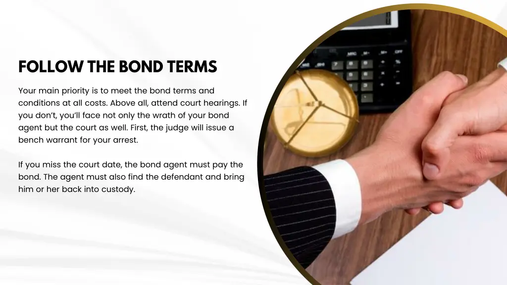 follow the bond terms