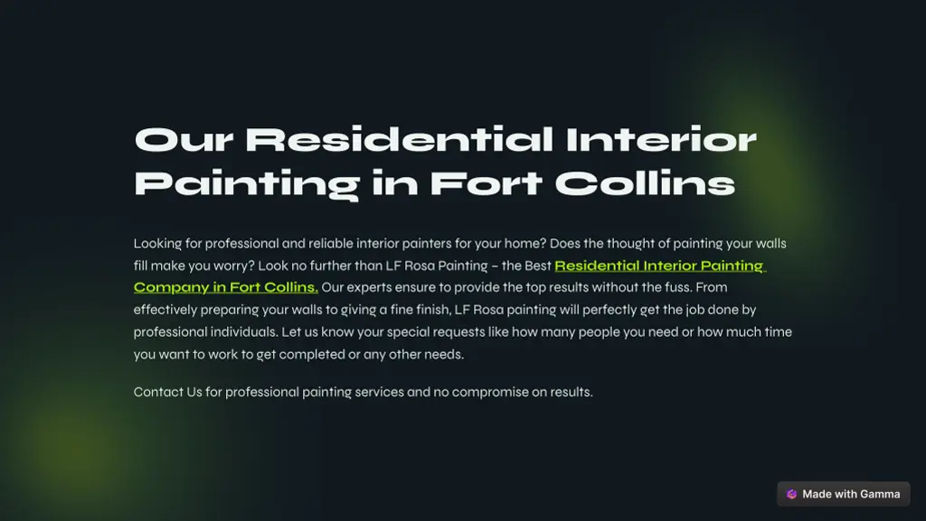 our residential interior painting in fort collins