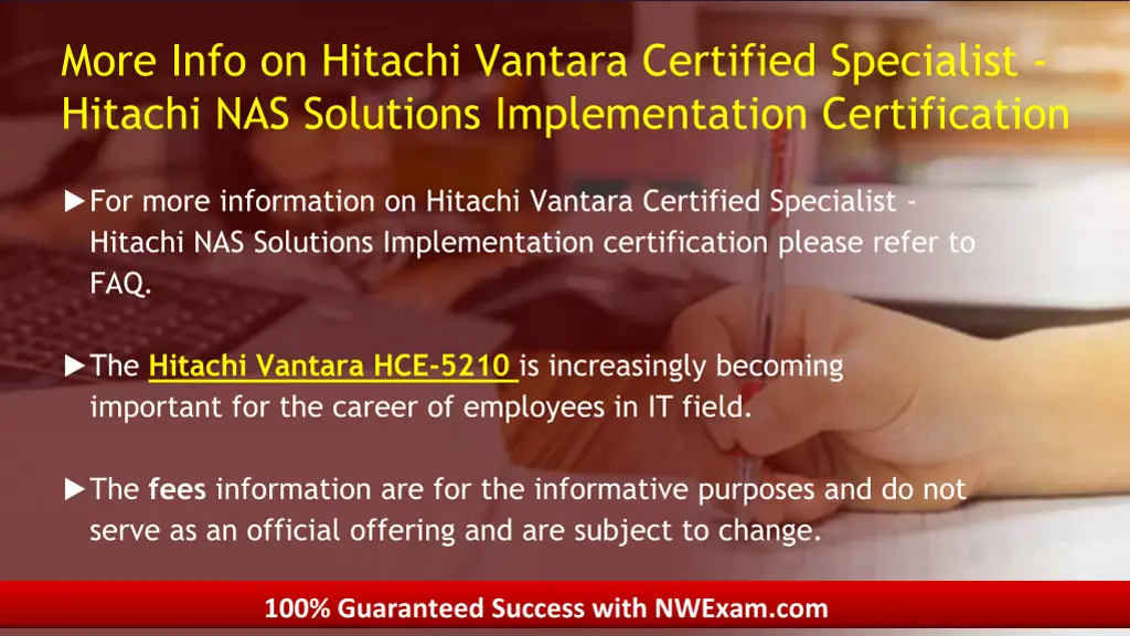 more info on hitachi vantara certified specialist