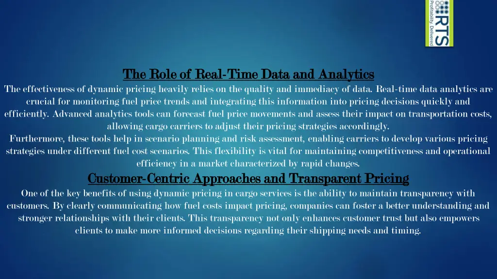 the role of real the role of real time data