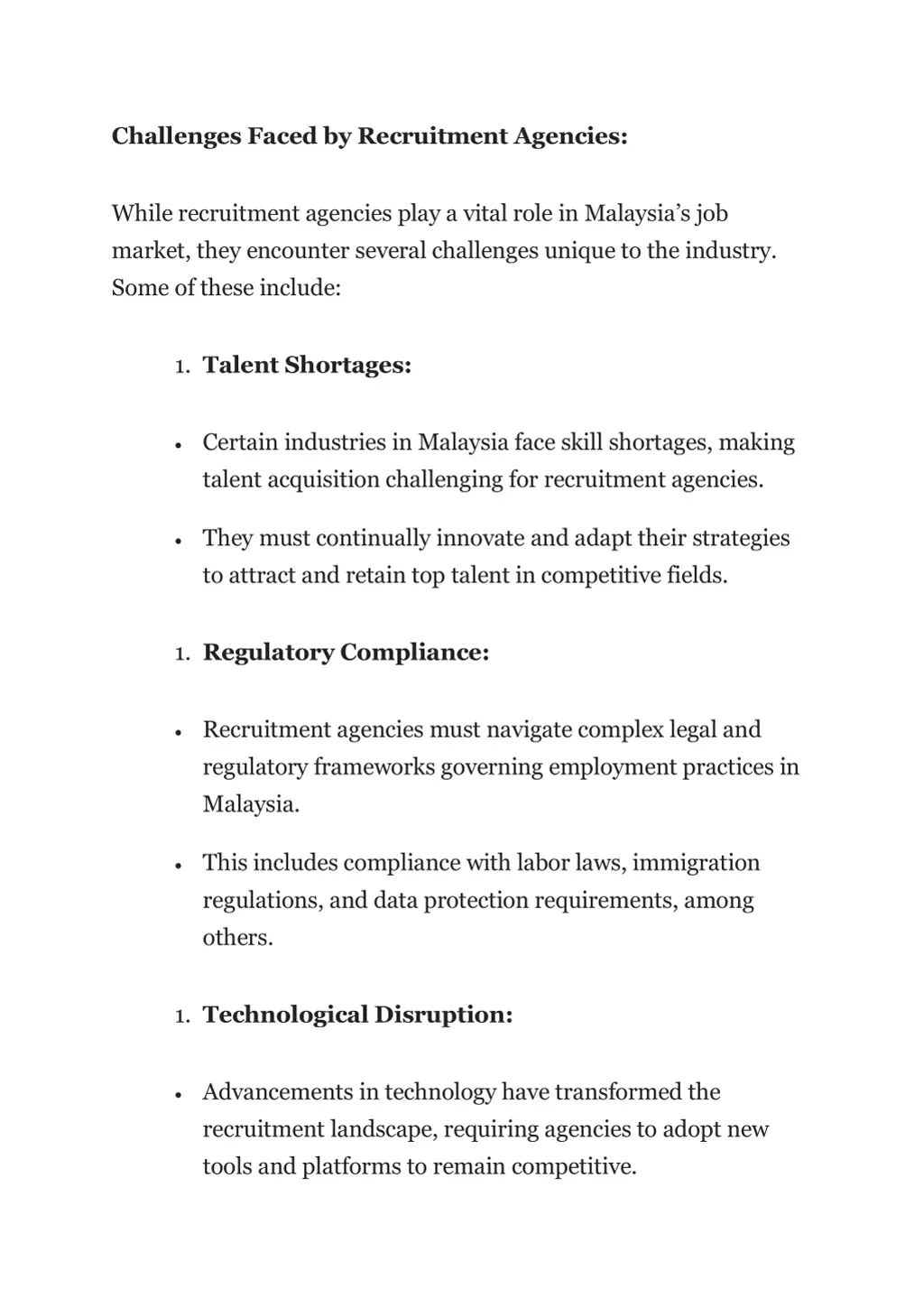 challenges faced by recruitment agencies