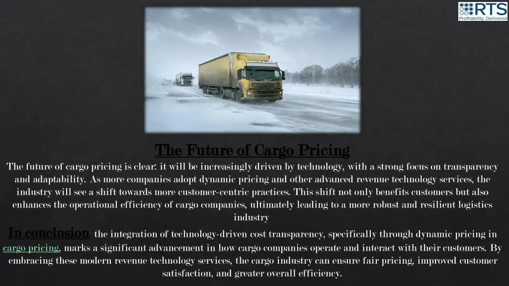 the future of cargo pricing the future of cargo