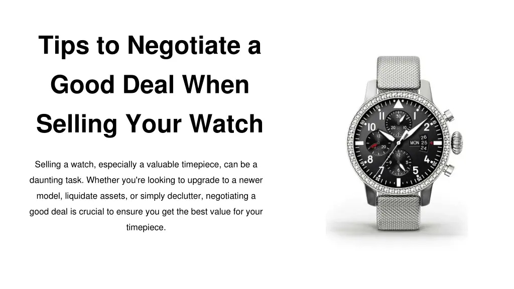 tips to negotiate a good deal when selling your