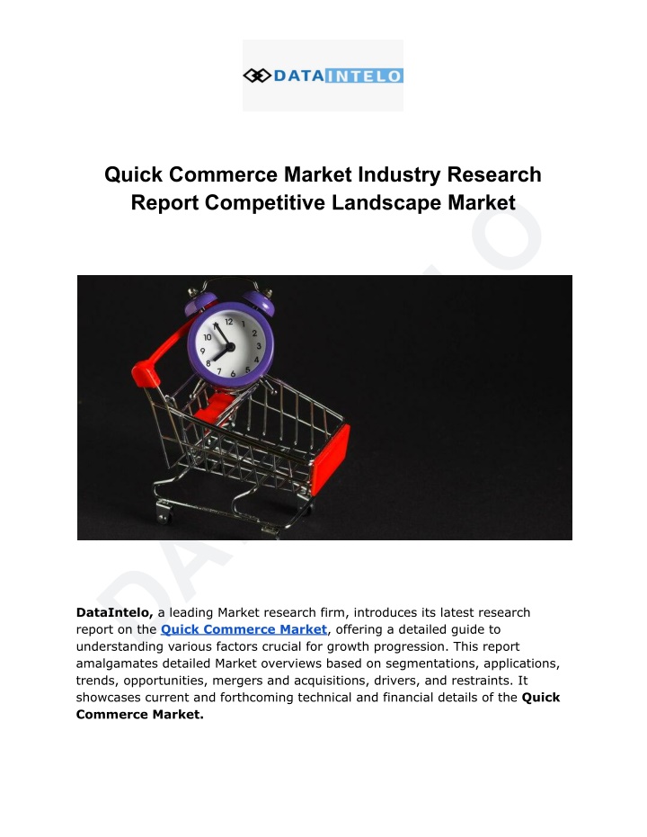 quick commerce market industry research report