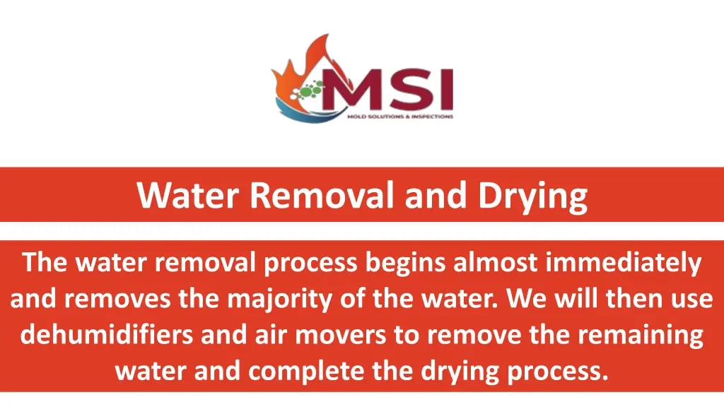 water removal and drying