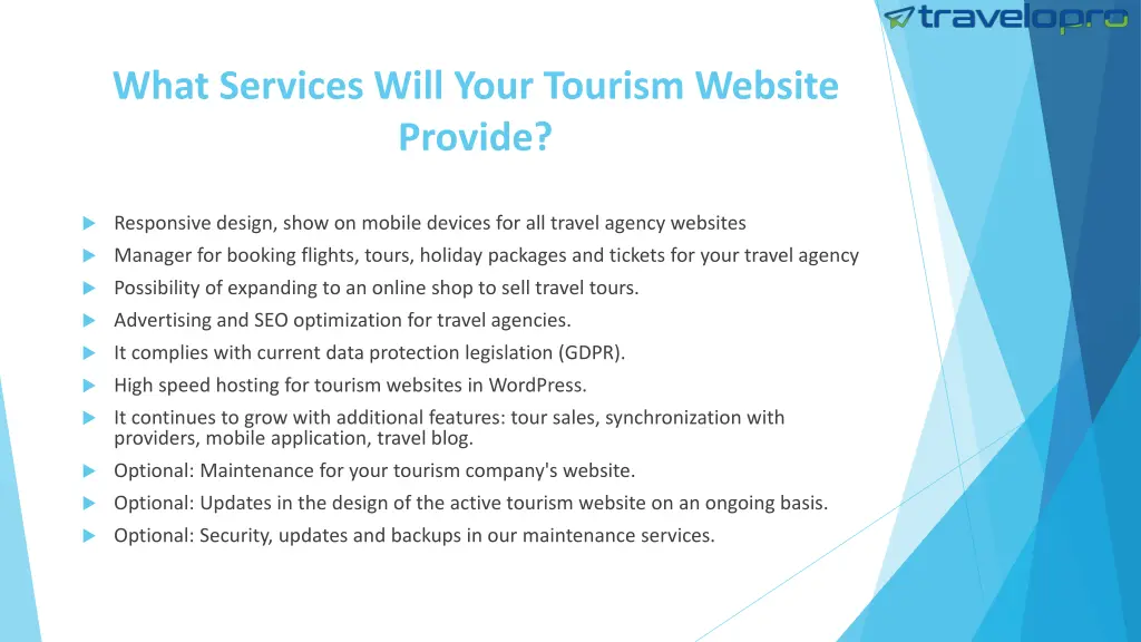 what services will your tourism website provide