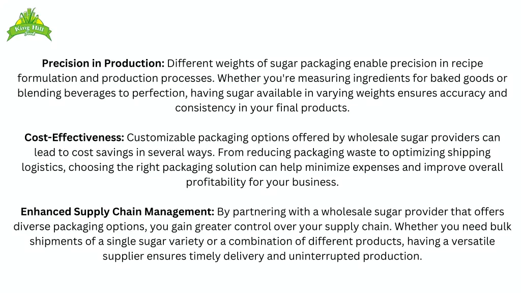 precision in production different weights