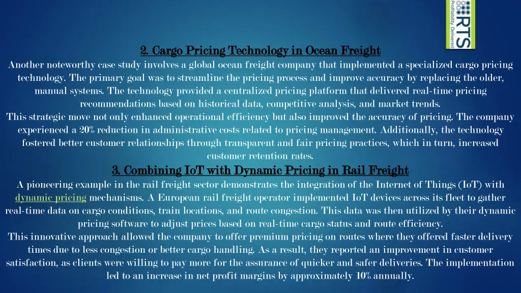 2 cargo pricing technology in ocean freight