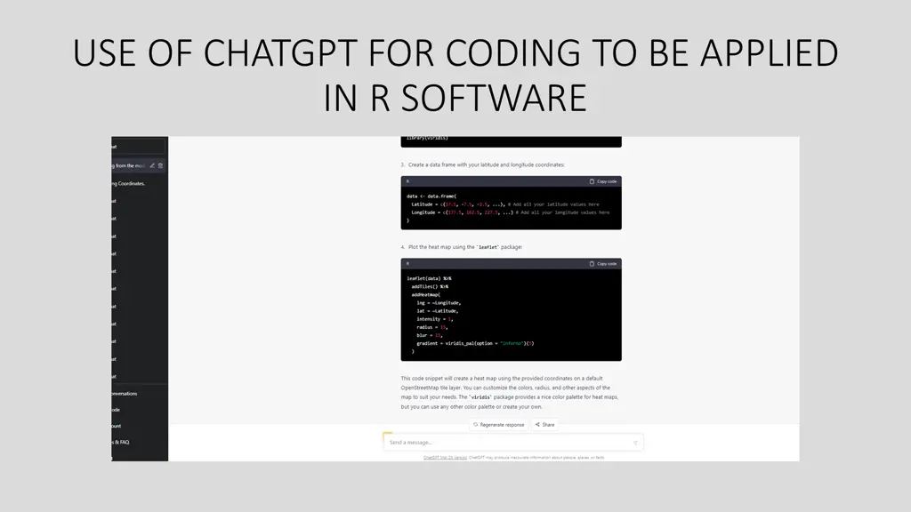 use of chatgpt for coding to be applied