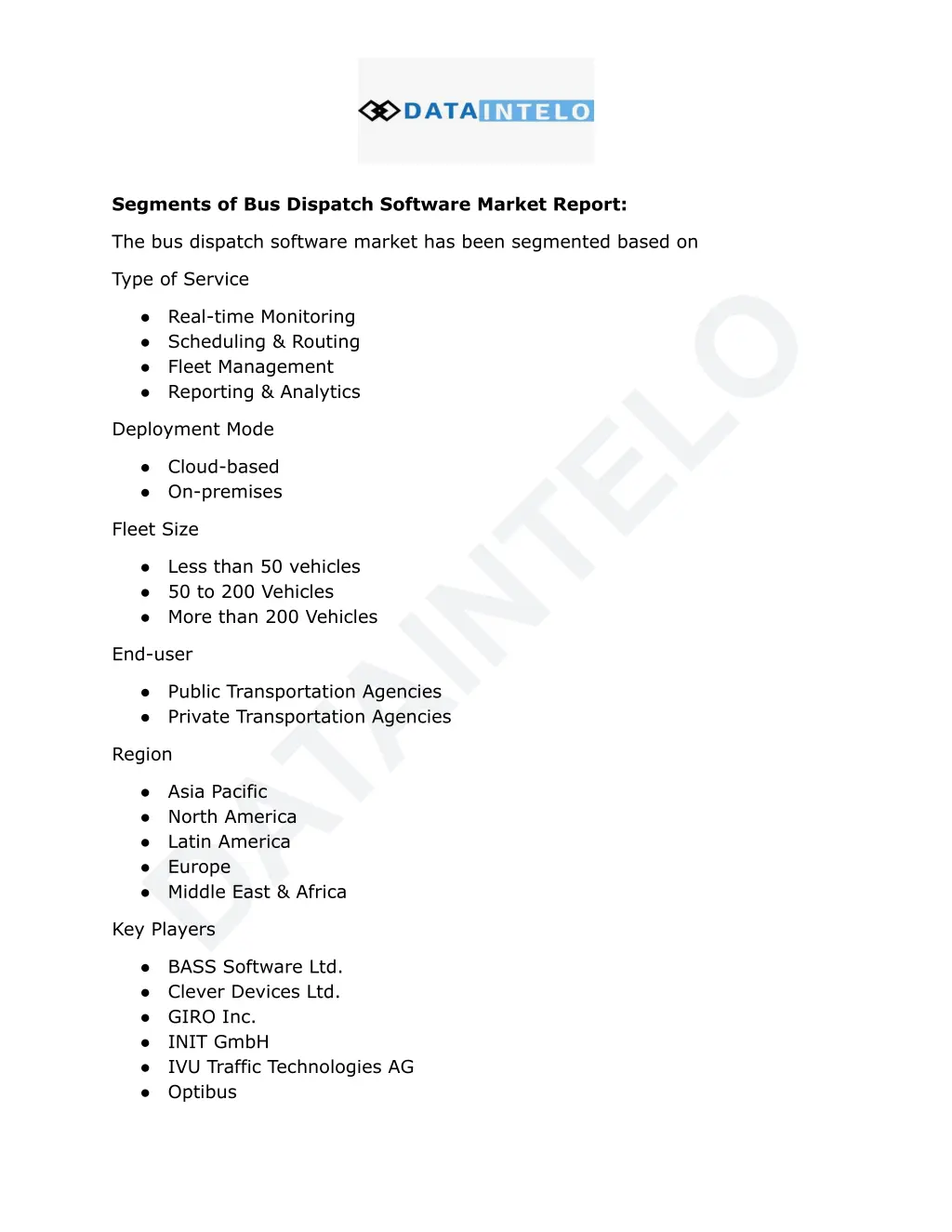 segments of bus dispatch software market report