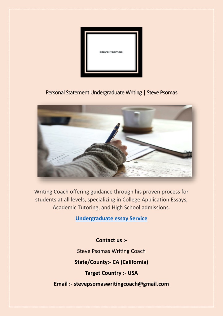 personal statement undergraduate writing personal