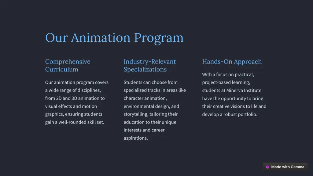 our animation program