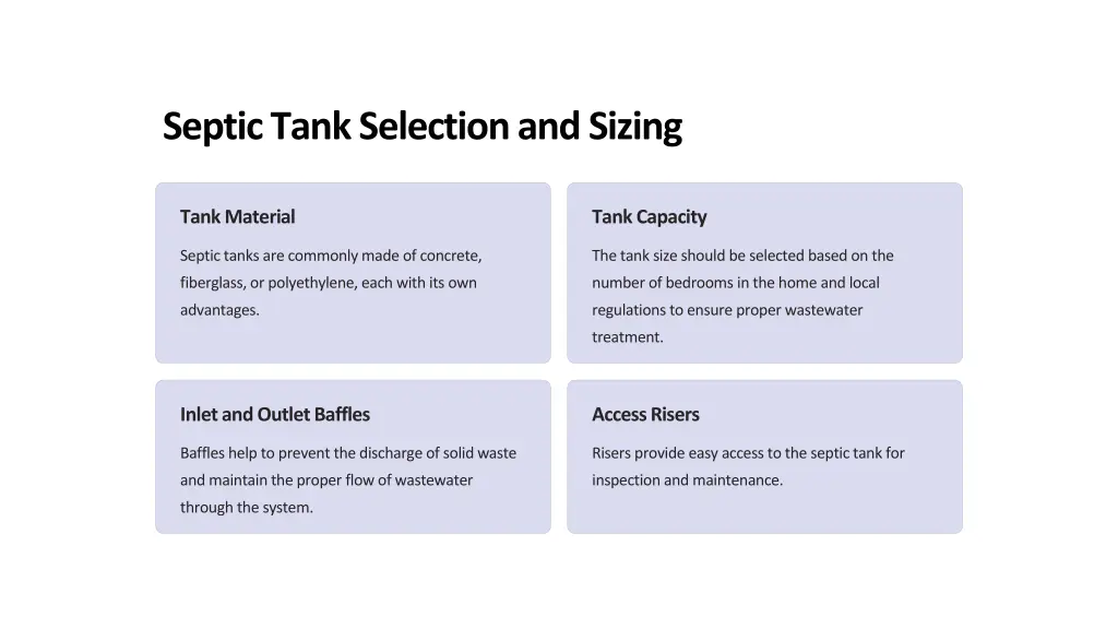 septic tank selection and sizing