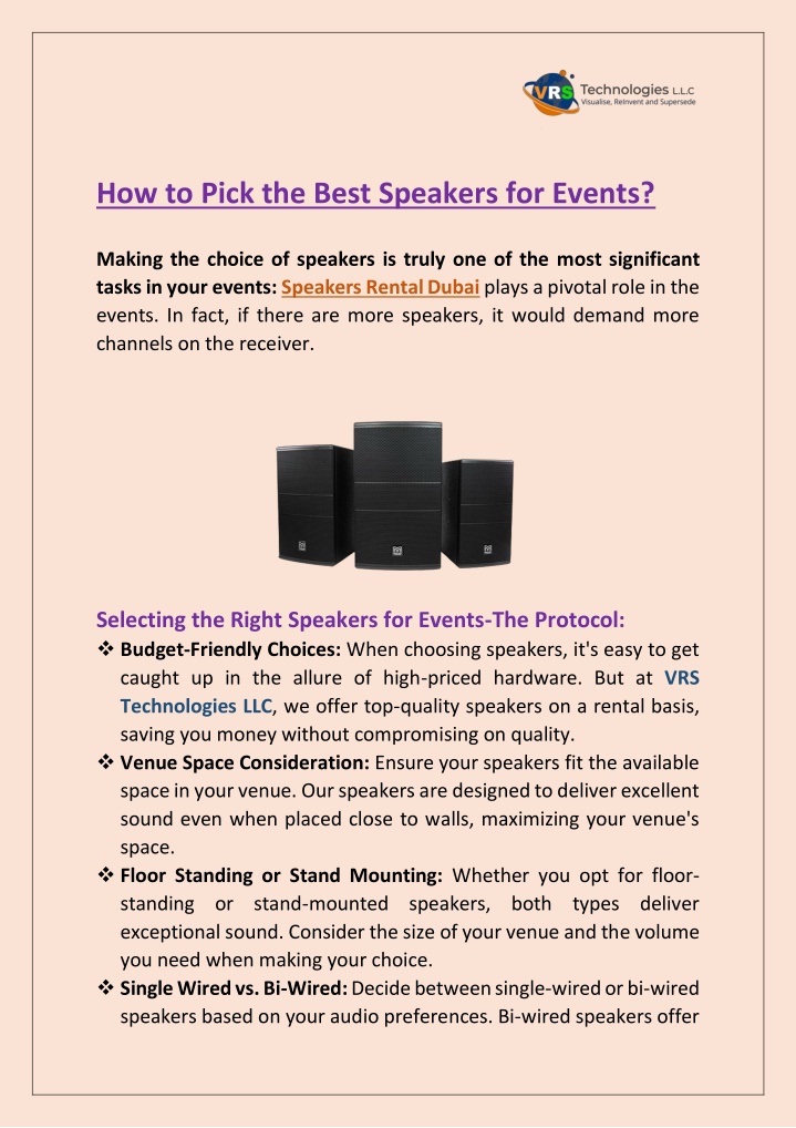 how to pick the best speakers for events