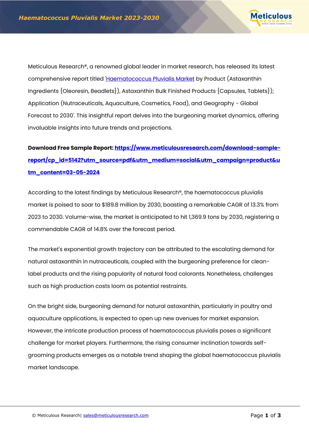 haematococcus pluvialis market 2023 2030