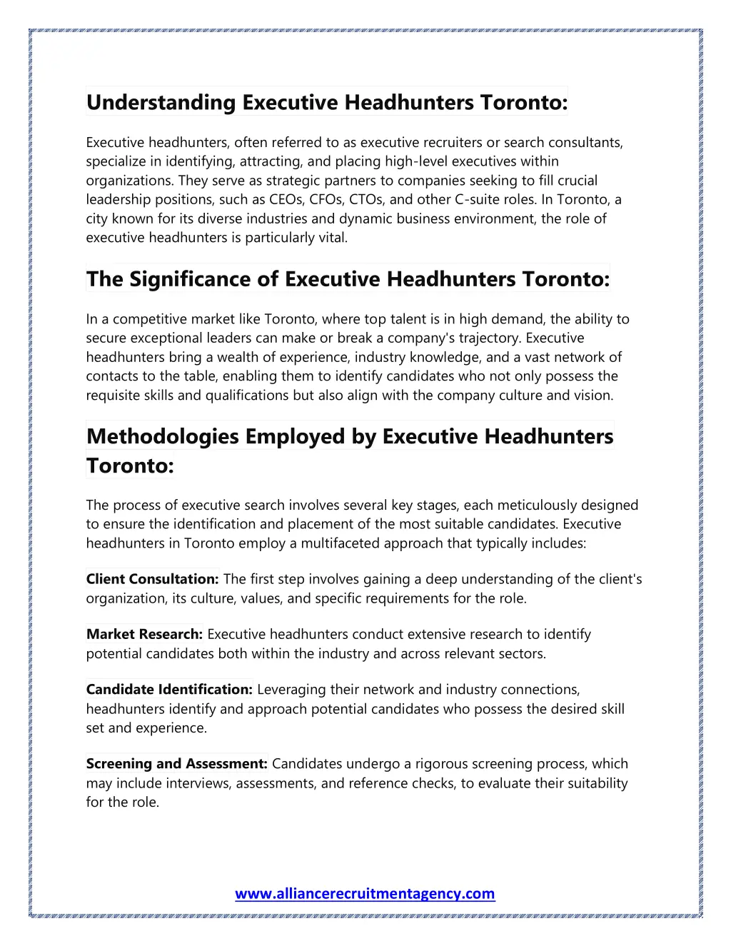 understanding executive headhunters toronto