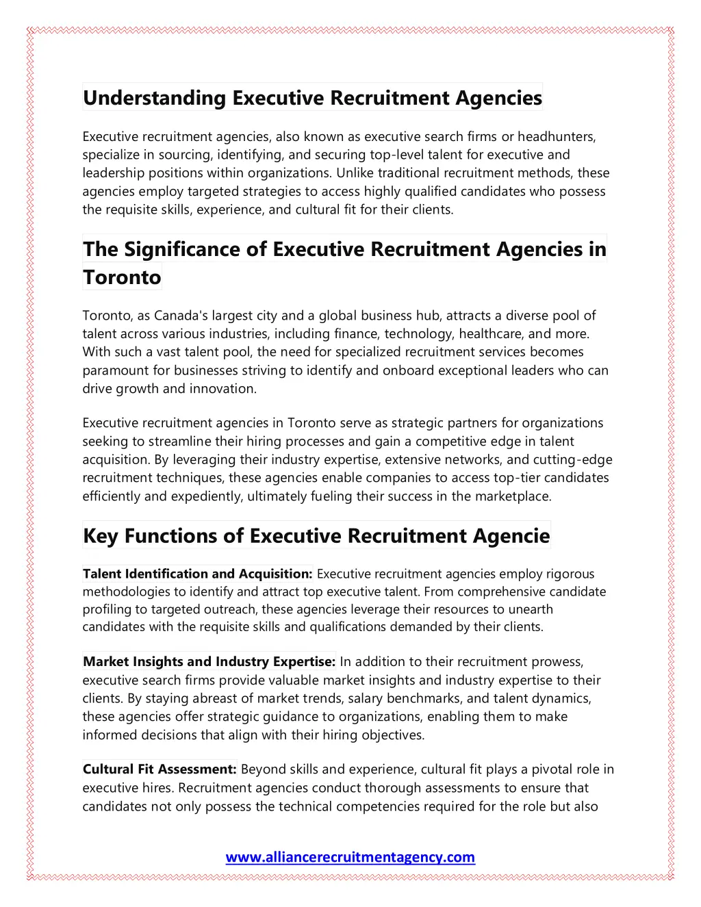 understanding executive recruitment agencies