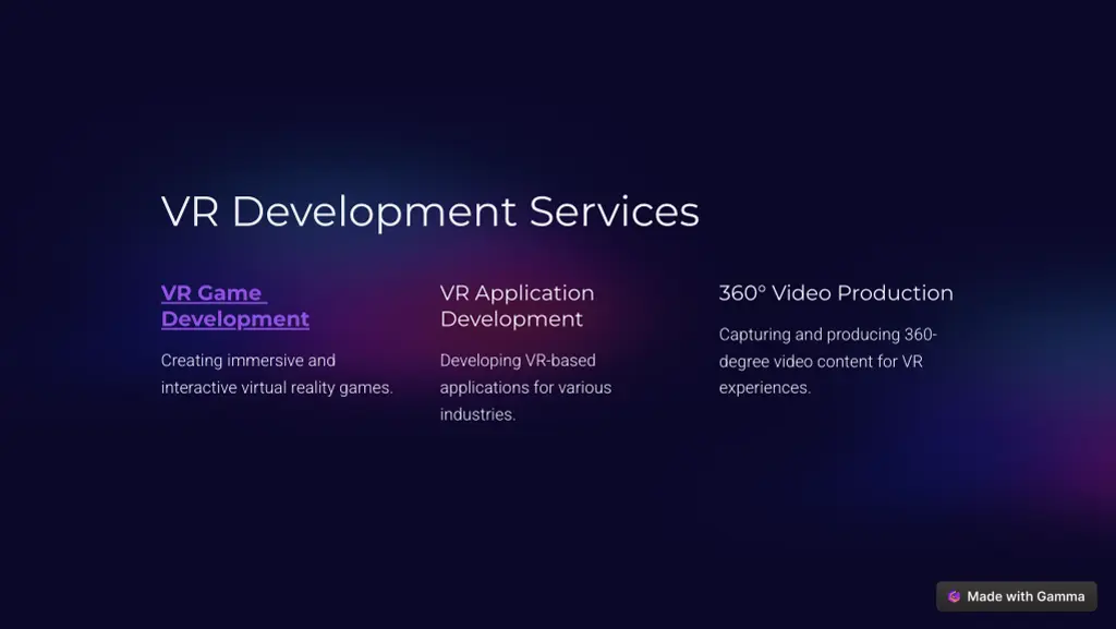 vr development services