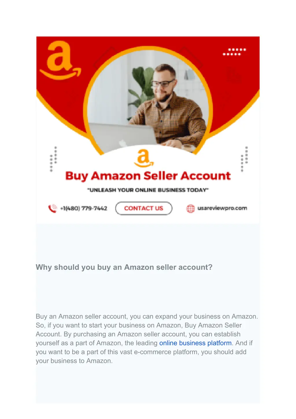 why should you buy an amazon seller account