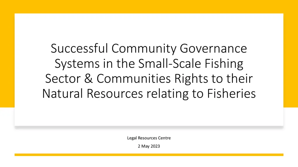 successful community governance systems