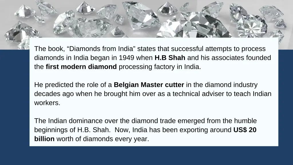 the book diamonds from india states that