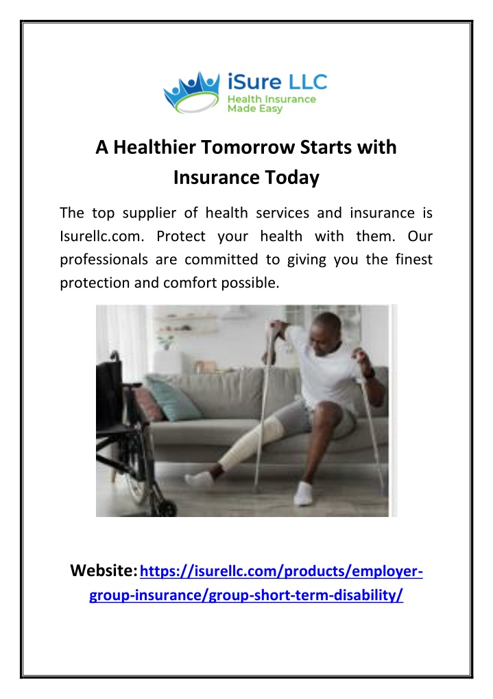 a healthier tomorrow starts with insurance today