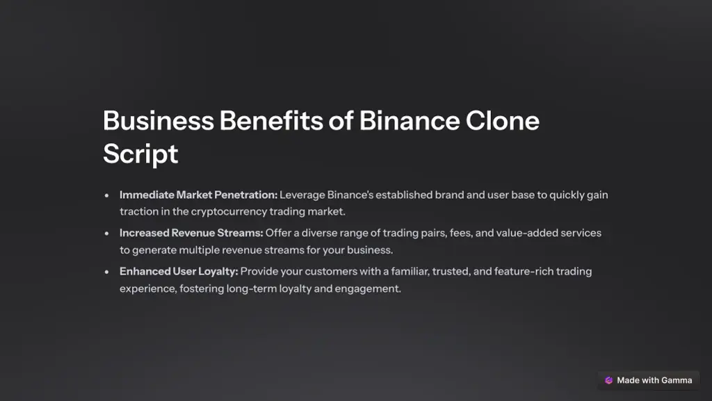 business benefits of binance clone script
