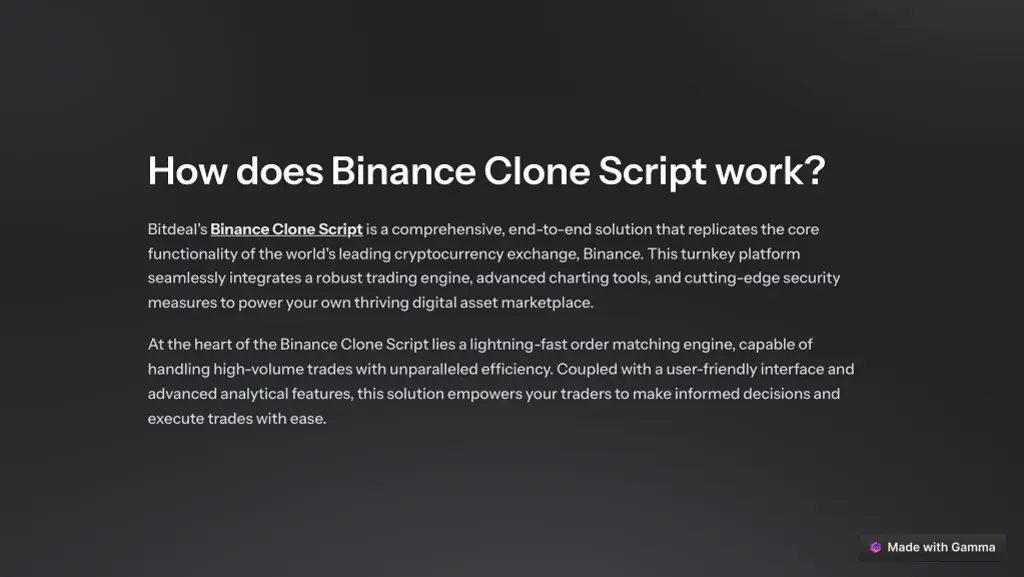 how does binance clone script work