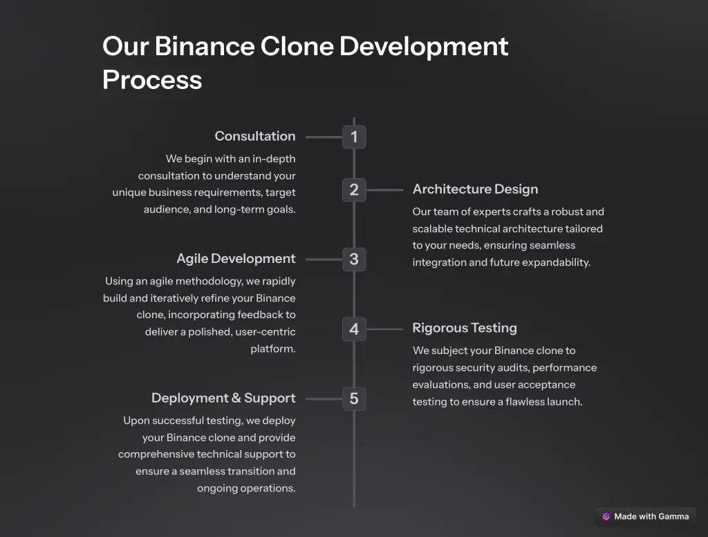 our binance clone development process