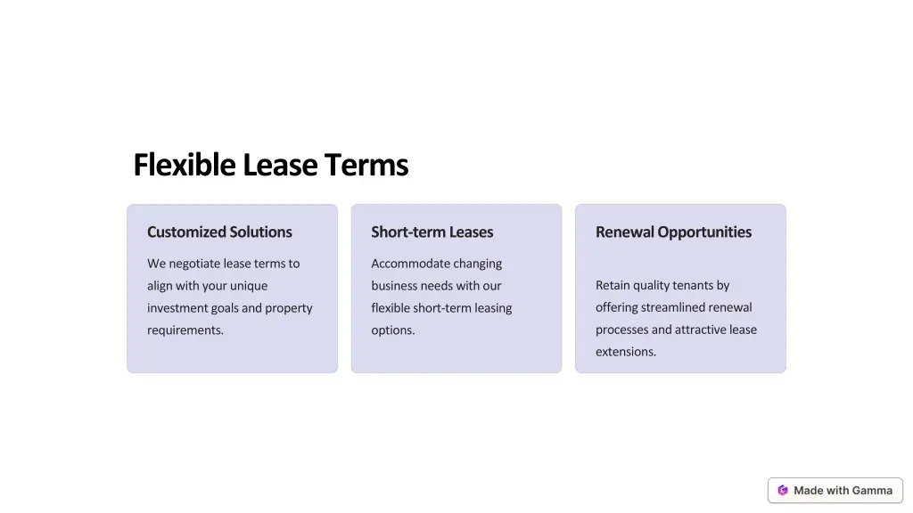 flexible lease terms