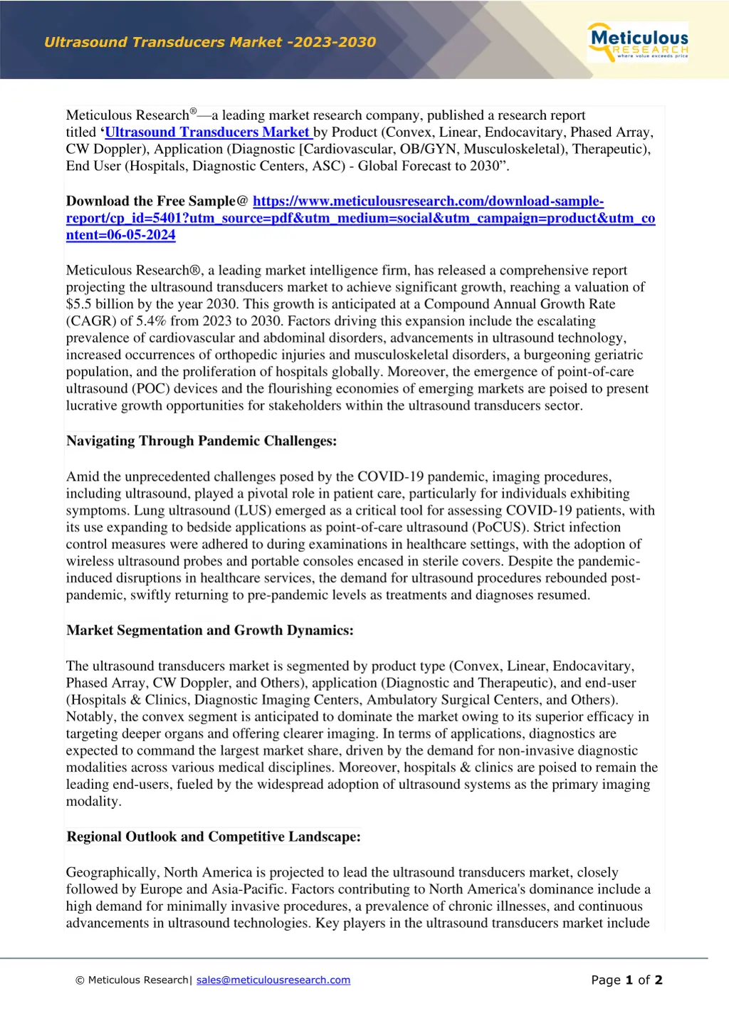 ultrasound transducers market 2023 2030