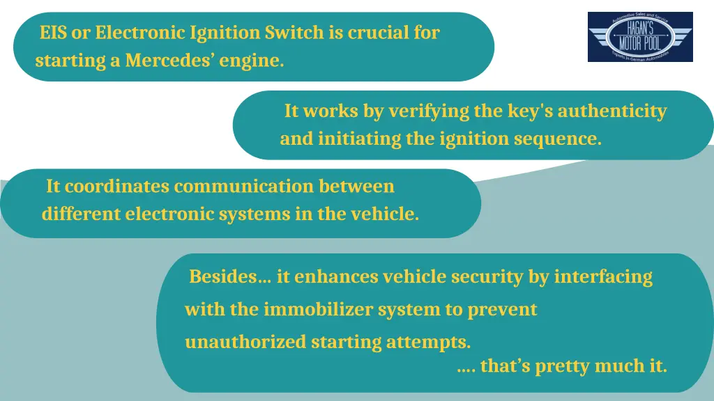 eis or electronic ignition switch is crucial