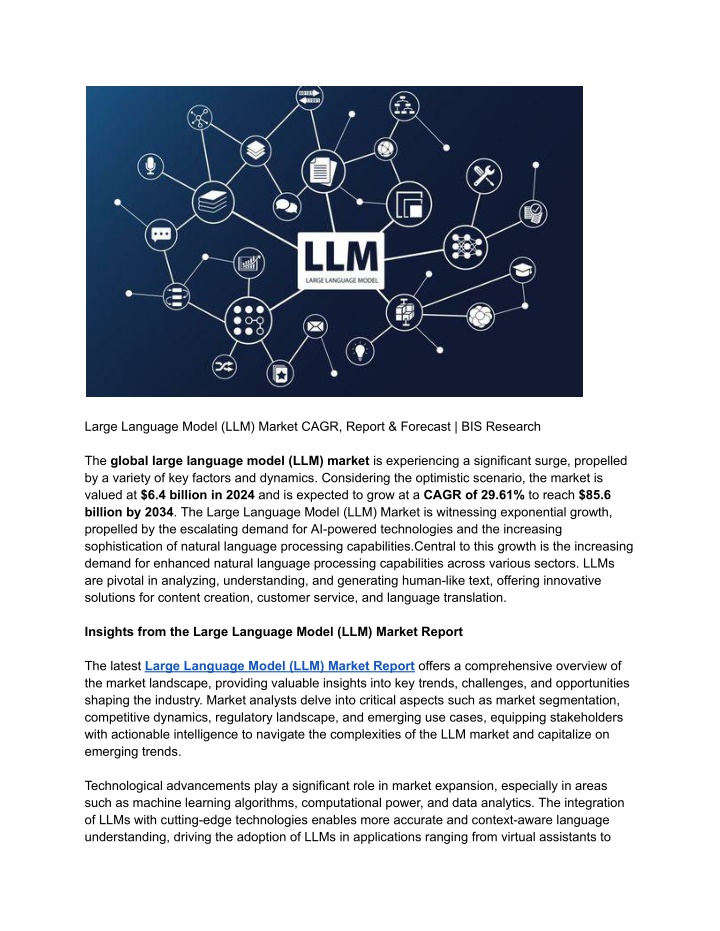 large language model llm market cagr report